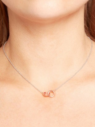 Olivia Burton Silver & Rose Gold Interlink Necklace - ShopStyle