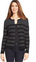Thumbnail for your product : Karen Scott Long-Sleeve Striped Cardigan