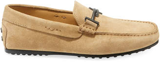 Tod's Men's Double T Slip-On Suede Drivers