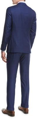 Isaia Plaid Aquaspider Super 160s Wool Two-Piece Suit, Blue