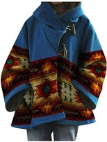 Thumbnail for your product : BORTGYUI Beth Dutton Yellowstone Apparel for Women Hooded Fleece Horn Button Jacket Winter Poncho Coat