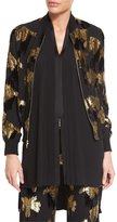 Thumbnail for your product : Adam Lippes Wisteria-Jacquard Bomber Jacket, Black/Gold
