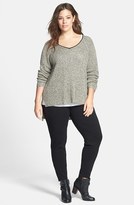 Thumbnail for your product : Eileen Fisher High/Low V-Neck Sweater (Plus Size) (Online Only)