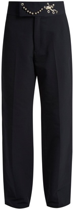 Toga Frog-embellished straight-leg twill trousers