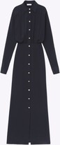 Thumbnail for your product : Lafayette 148 New York Plus Size Organic Stretch Silk Crepe De Chine Button Blouson Dress