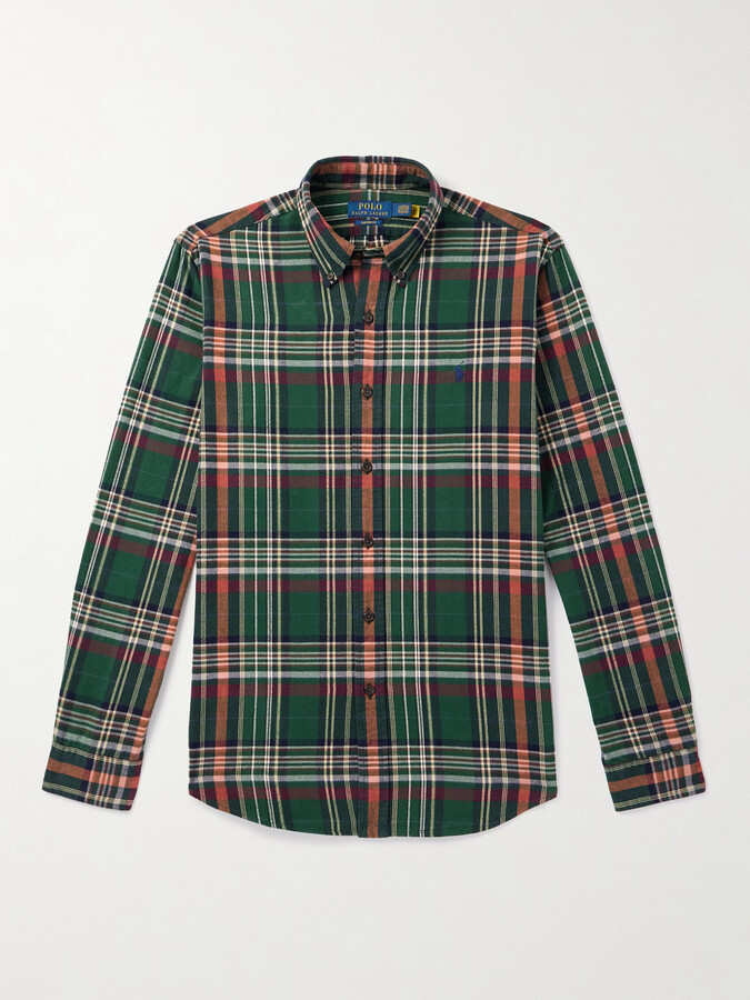 Polo Ralph Lauren Button-Down Collar Checked Cotton Oxford Shirt