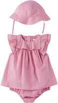 Thumbnail for your product : Chloé Baby Pink Poplin Romper & Hat Set