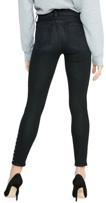 Hudson Barbara High-Rise Studded Skinny Jeans