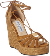 Thumbnail for your product : Jimmy Choo Denize 125 Suede Wedge Sandal