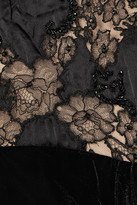 Thumbnail for your product : Reem Acra Charmeuse-trimmed Lace, Velvet And Tulle Gown