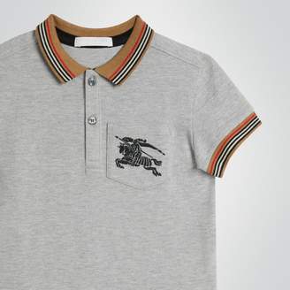 Burberry Icon Stripe Detail Cotton Polo Shirt