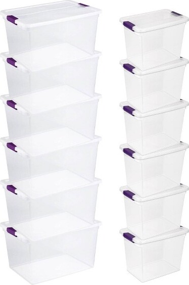 Sterilite Sterilite66QuartLatchLidTote6Packand27QuartLatchLidTote6Pack