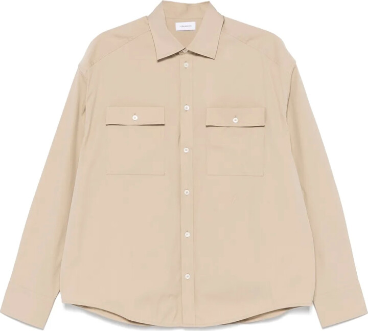 Ferragamo Logo-Embroidered Shirt