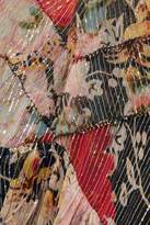 Thumbnail for your product : Love Sam Ruffle-trimmed Floral-print Metallic Georgette Camisole