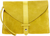 Thumbnail for your product : boohoo Boutique Isla Suede Front Strap Clutch