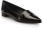 Thumbnail for your product : Stuart Weitzman Point-Toe Patent Leather Loafers