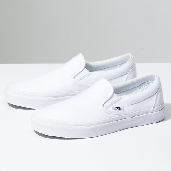 vans white slip ons men