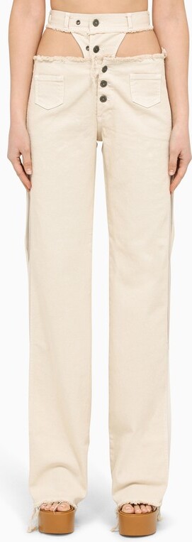 Julfer Ivory jeans with cut-out - ShopStyle