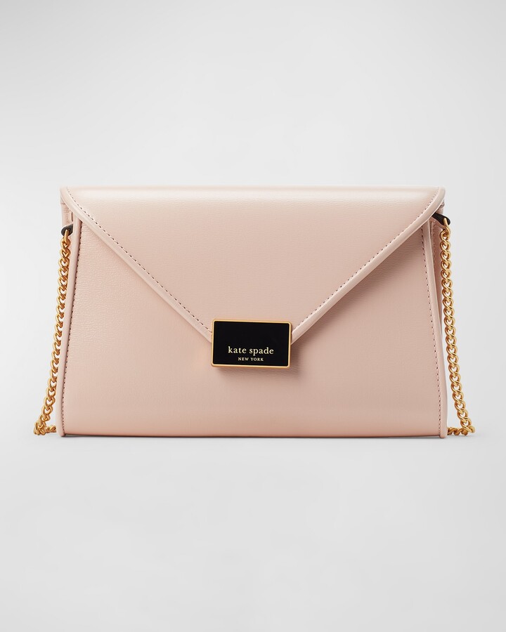 Kate Spade Anna Medium Envelope Shiny Leather Clutch Bag - ShopStyle