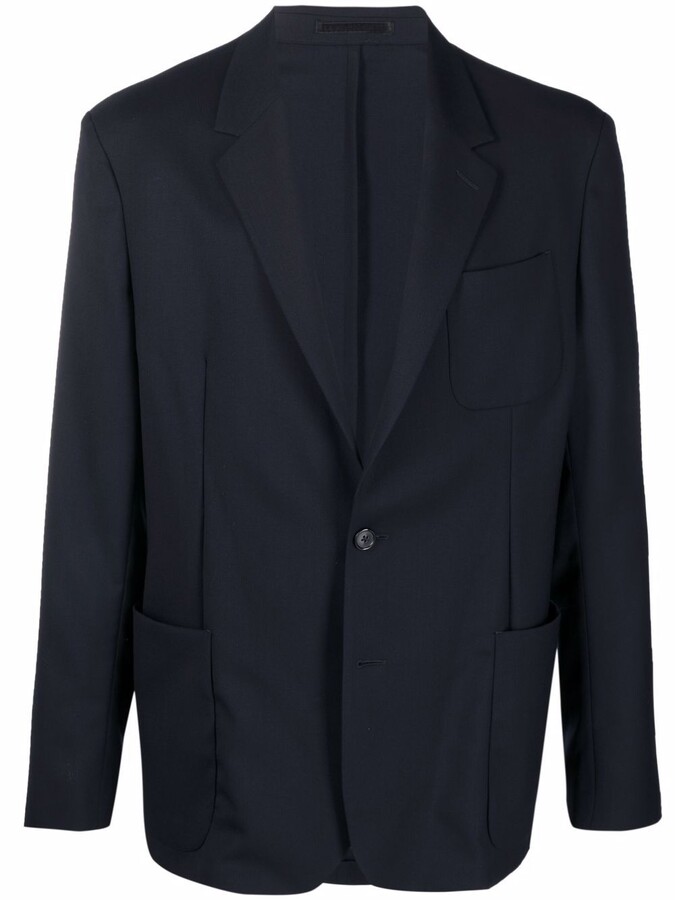 MAN ON THE BOON Single-breasted Tailored Blazer in Black for Men Mens Clothing Jackets Blazers 