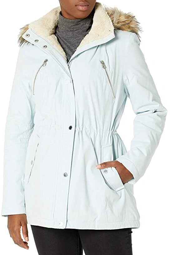 XXBlosom Women Winter Warm Velvet Faux Fur Hooded Midi-Length Down Jacket Coat