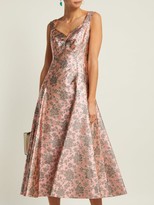 Thumbnail for your product : Erdem Verna Floral-jacquard Gown - Pink Multi