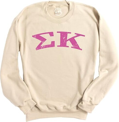 Kite and Crest Sigma Kappa Sweatshirt - Sig Kap Pink Arch Sorority Crewneck Sweatshirt