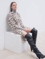 Thumbnail for your product : Isabel Marant Blandine Draped Geometric-print Silk-blend Dress - Ivory Multi