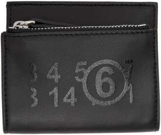 MM6 MAISON MARGIELA Black Faux-Leather Logo Trifold Wallet - ShopStyle