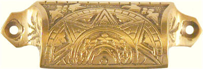 D. Lawless Hardware (5 Pack) 3-1/8 inch Victorian Sunburst Bin Pull Cast Brass