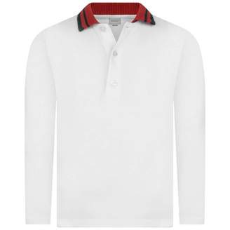 Gucci GUCCIBaby Boys White Long Sleeve Polo Top