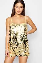 Thumbnail for your product : boohoo Petite Sequin Neck Slip Dress