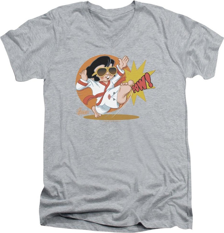 Gildan Elvis Presley Karate King Short Sleeve Adult V Neck T-Shirt