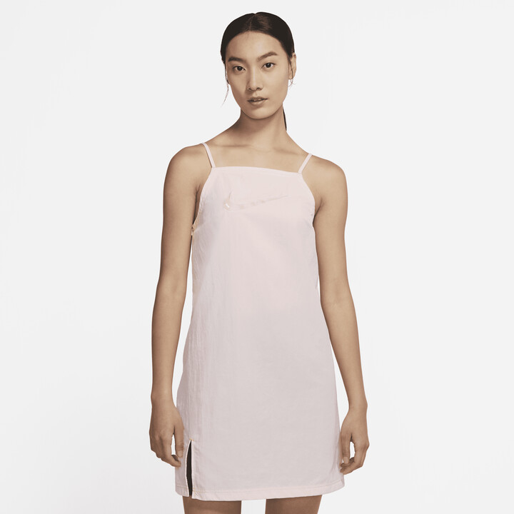 Nike Women's Sportswear Swoosh Woven Cami Dress in Pink - ShopStyle