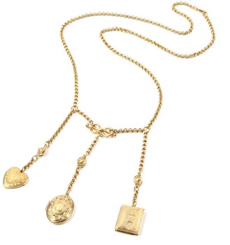 Ben-Amun Triple Locket Dangle Necklace, 32"L
