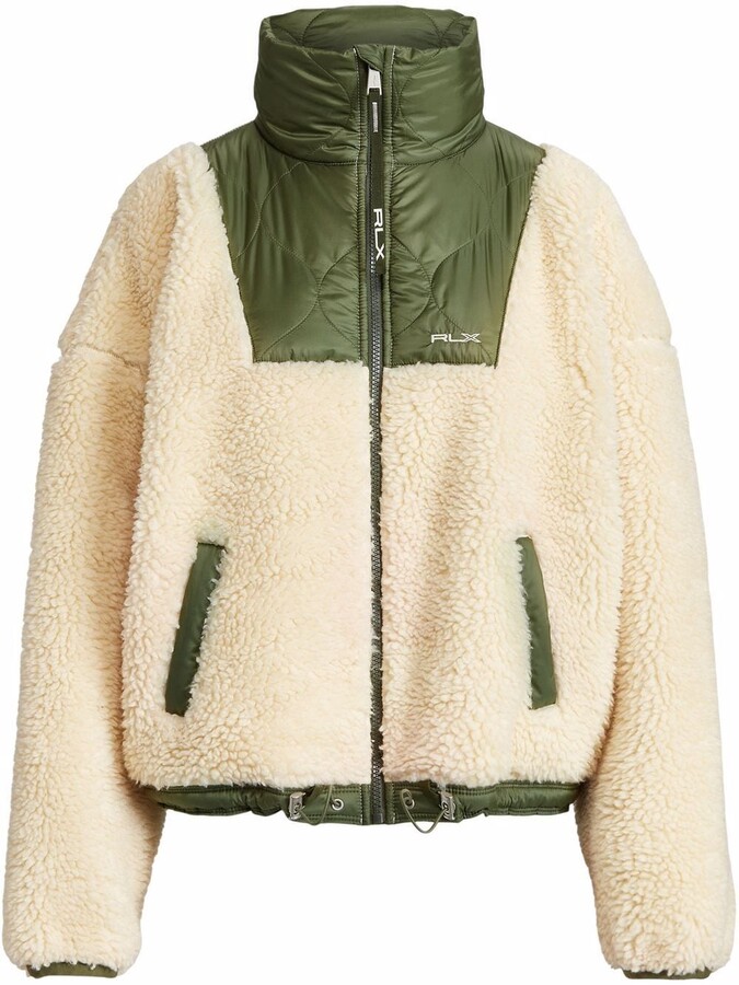 faux shearling zip up jacket