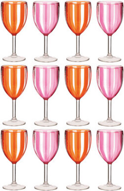 Latitude Run Acrylic Stemmed Wine Glasses With Striped Motifs