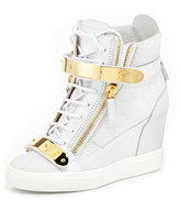 Thumbnail for your product : Giuseppe Zanotti Embossed Double-Strap Wedge Sneaker