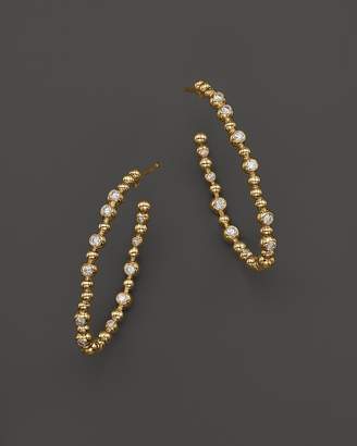 Michael Aram 18K Yellow Gold Molten Hoop Earrings with Diamond Accents