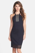 Thumbnail for your product : Laundry by Shelli Segal Dot Lace Trim Crepe Sheath Dress