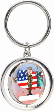 Printed Perfection Personalized US Army - Male Small Spinning Key Chain