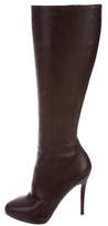 Thumbnail for your product : Christian Louboutin Leather Knee-High Boots Brown Leather Knee-High Boots