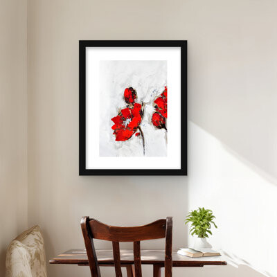 Lark Manor Poppy Flowers Framed Matted Print | Botanical Home Decor