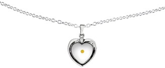 Sterling Silver Large Heart with Mustard Seed Pendant with 18-inch Cable Chain by Versil