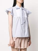 Thumbnail for your product : RED Valentino Striped Cap Sleeves Blouse