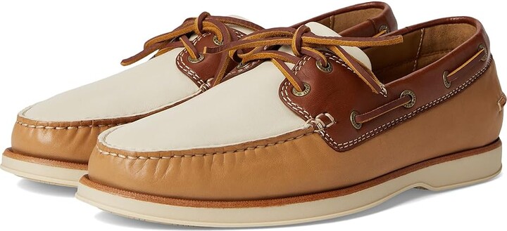Johnston & Murphy Monaco 2-Eye Boat Shoe Men's Lace-up Boots Tan Sheepskin : 10 M (D), Leather