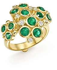 Temple St. Clair 18K Yellow Gold Emerald and Diamond Cluster Trio Ring