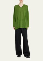 Thumbnail for your product : eskandar Long-Sleeve V-Neck T-Shirt (Long length)