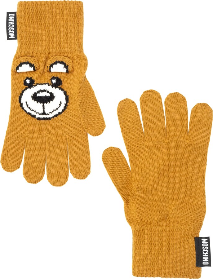 Moschino Teddy Bear Wool Gloves ShopStyle