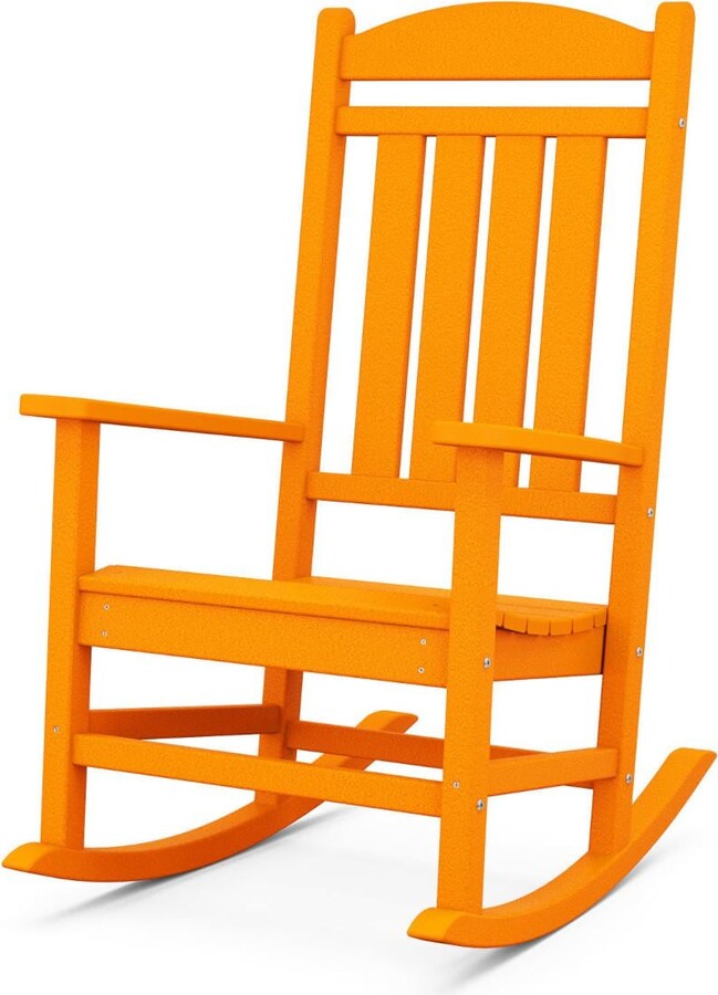 Polywood Presidential Recycled Plastic Rocking Chair in Tangerine by